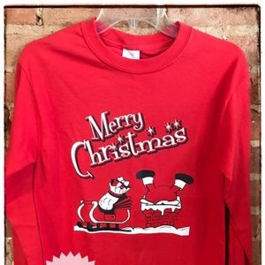 Long Sleeve Red Christmas T-shirt